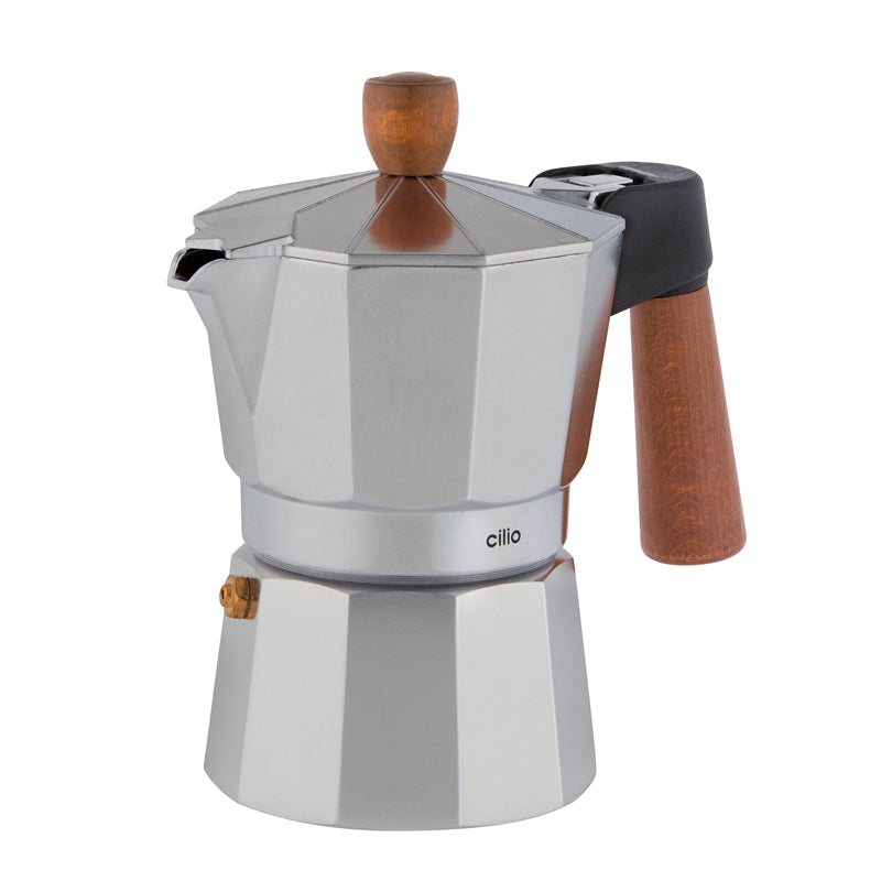 Caffettiera espresso "Legno", 3 tazze cm Ø8x15