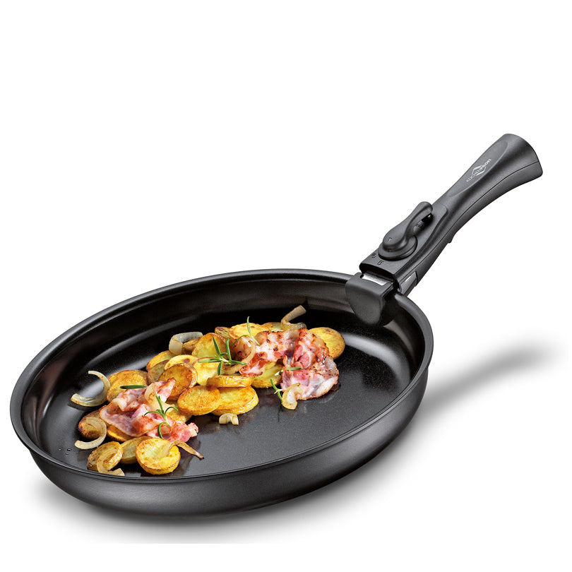 Set 2 Padelle "Napoli" con manico rimovibile cm Ø24x4,5/Ø28x5