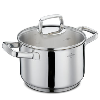 Casseruola alta con coperchio in vetro "Pisa" cm Ø20x12,5/l 3,7