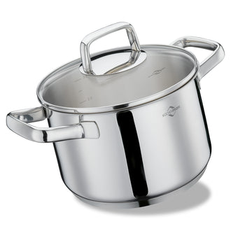 Casseruola alta con coperchio in vetro "Pisa" cm Ø20x12,5/l 3,7