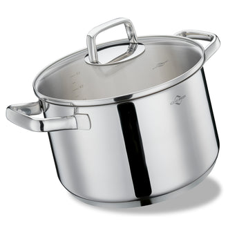 Casseruola alta con coperchio in vetro "Pisa" cm Ø24x14,5/l 6,3
