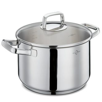 Casseruola alta con coperchio in vetro "Pisa" cm Ø24x14,5/l 6,3