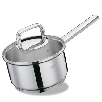 Casseruola con manico e coperchio in vetro "Pisa" cm Ø16x8/l 1,5