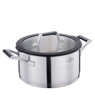 Casseruola con coperchio in vetro "Como" cm Ø20x10/l 3