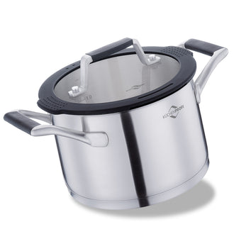 Casseruola alta con coperchio in vetro "Como" cm Ø16x10,5/l 2