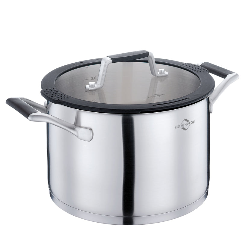 Casseruola alta con coperchio in vetro "Como" cm Ø20x13/l 3,9