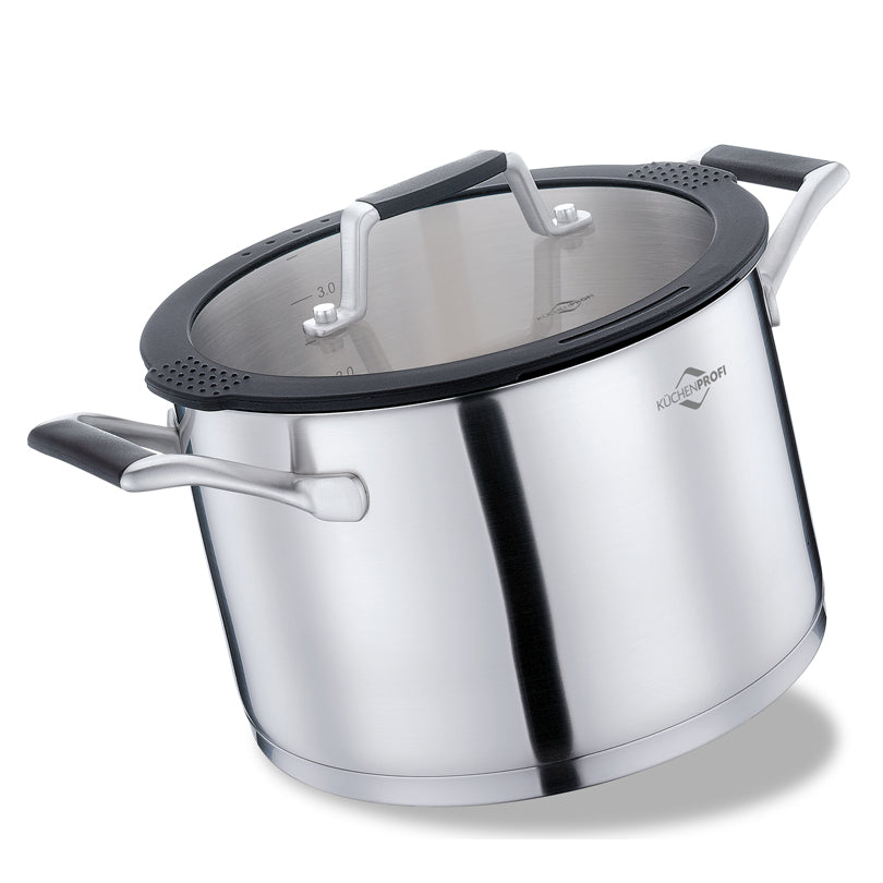 Casseruola alta con coperchio in vetro "Como" cm Ø20x13/l 3,9