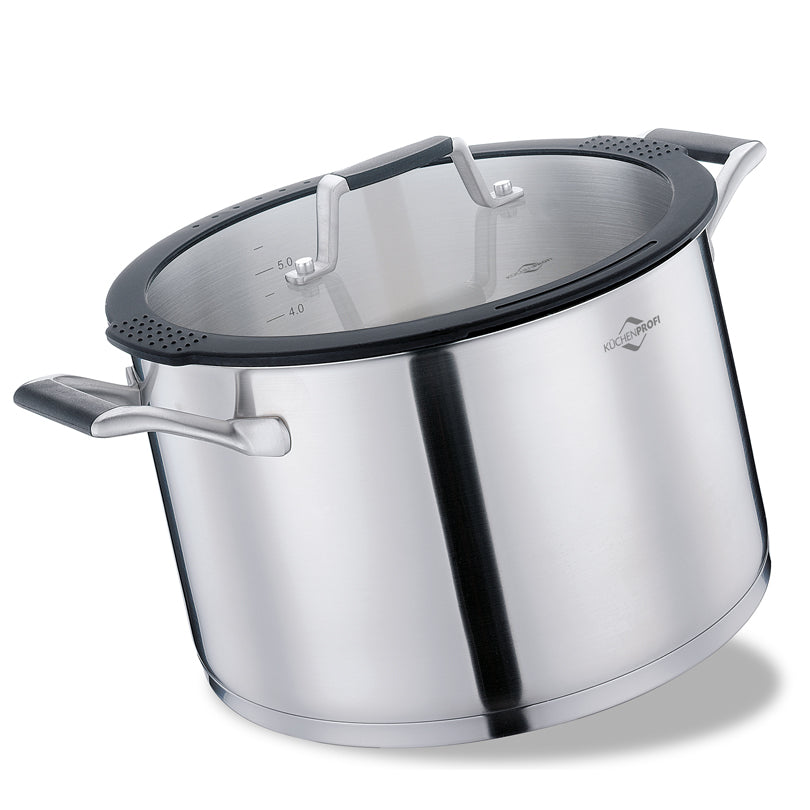 Casseruola alta con coperchio in vetro "Como" cm Ø24x15/l 6,5
