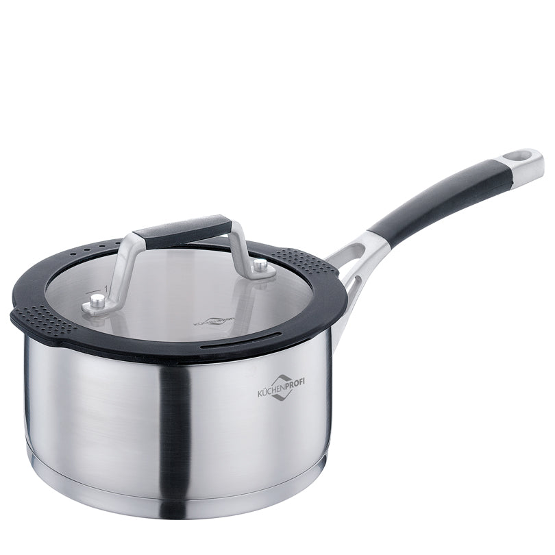 Casseruola con manico e coperchio in vetro "Como" cm Ø16x8/l 1,5