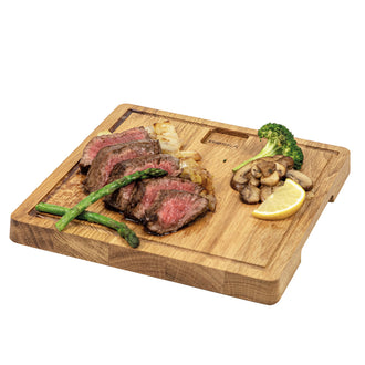 Tagliere da portata quadrato con scanalatura "Friends" cm 23x23x2,2