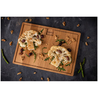 Tagliere da portata rettangolare con scanalatura "Friends" cm 39x28x2,2