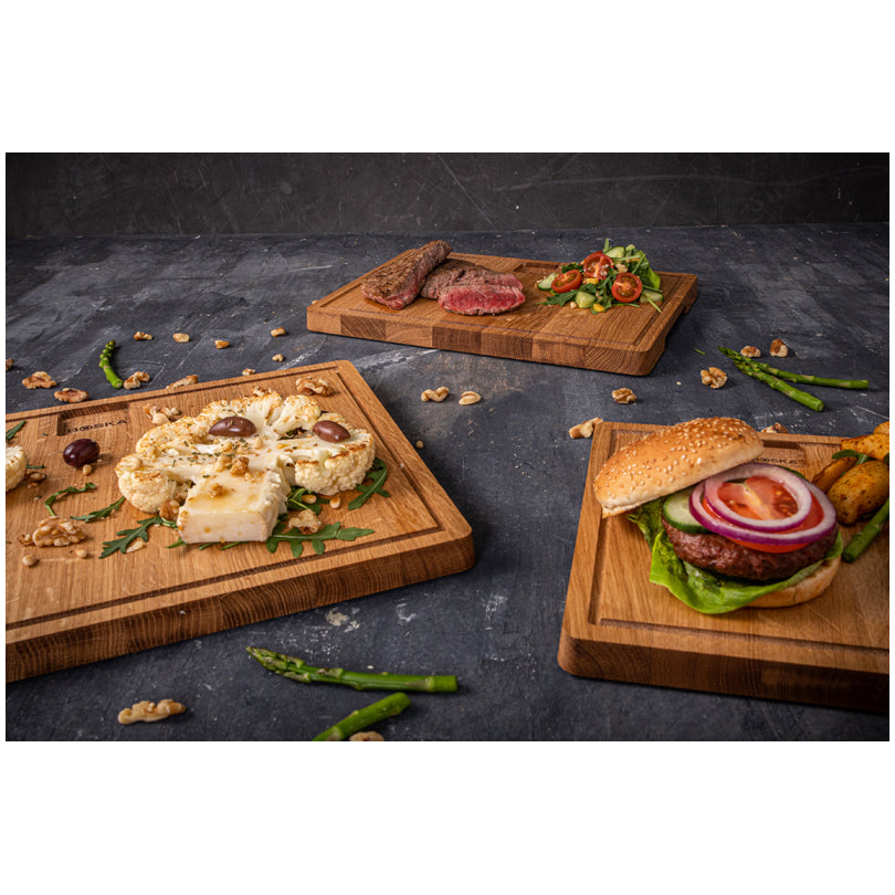 Tagliere da portata rettangolare con scanalatura "Friends" cm 39x28x2,2