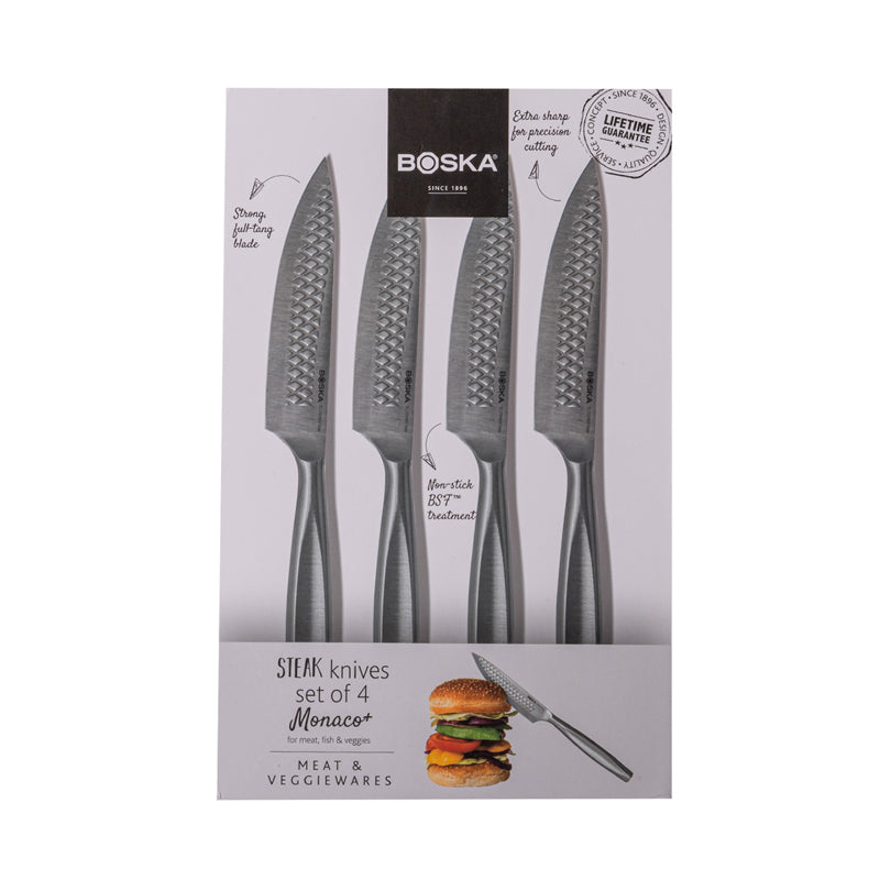 Coltello bistecca "Monaco+", confezione 4 pezzi cm 11/23,5