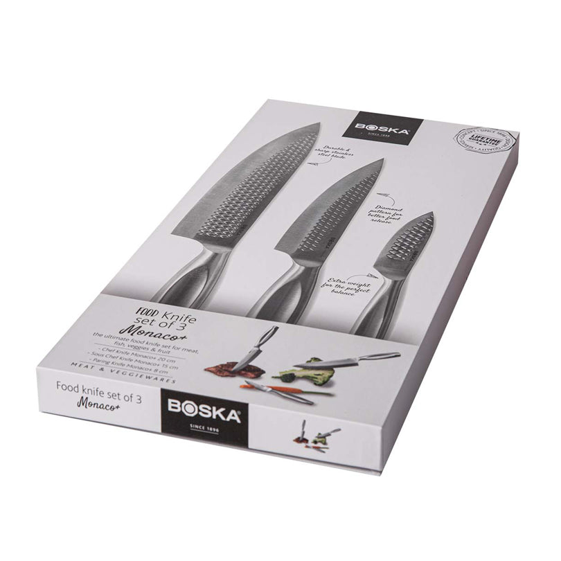 Set 3 coltelli cucina "Monaco+" cm 20/15/8