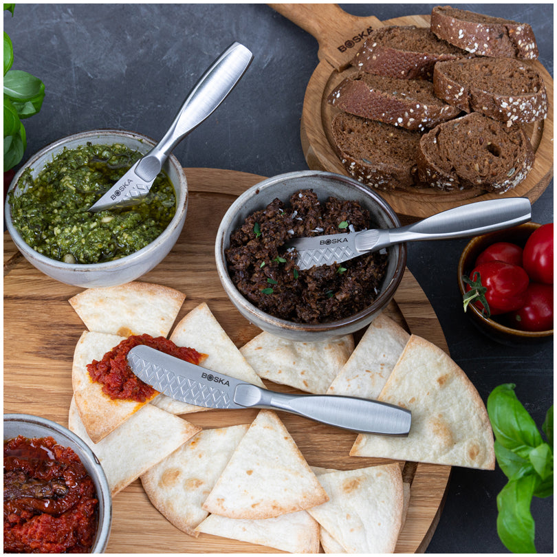 Coltello spalmaburro "Monaco+", confezione 3 pezzi cm 15