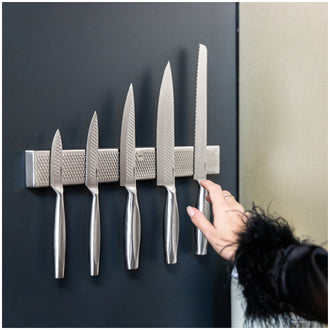 Set coltelli cucina "Monaco+" con barra magnetica porta coltelli, 6 pezzi