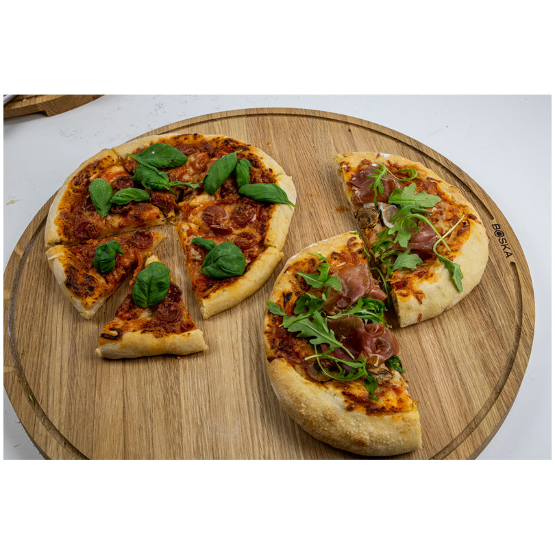 Tagliere per servire pizza tondo XXL "Friends" cm Ø47X2