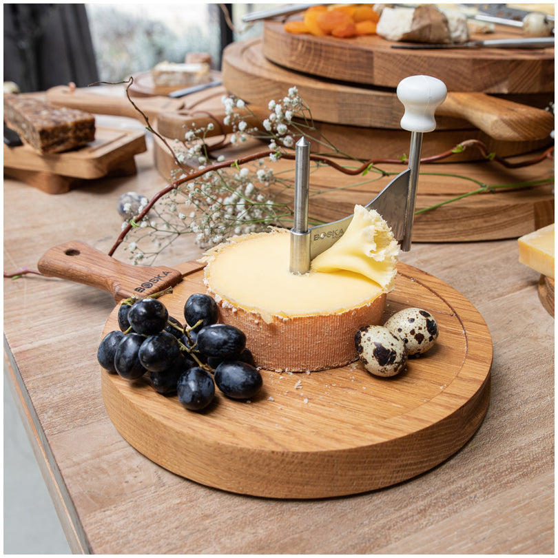 Tagliere raschia formaggio/Girolle "Friends" cm Ø23x6