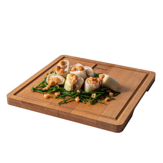 Tagliere da portata quadrato con scanalatura "Amigo" cm 23x23x1,5