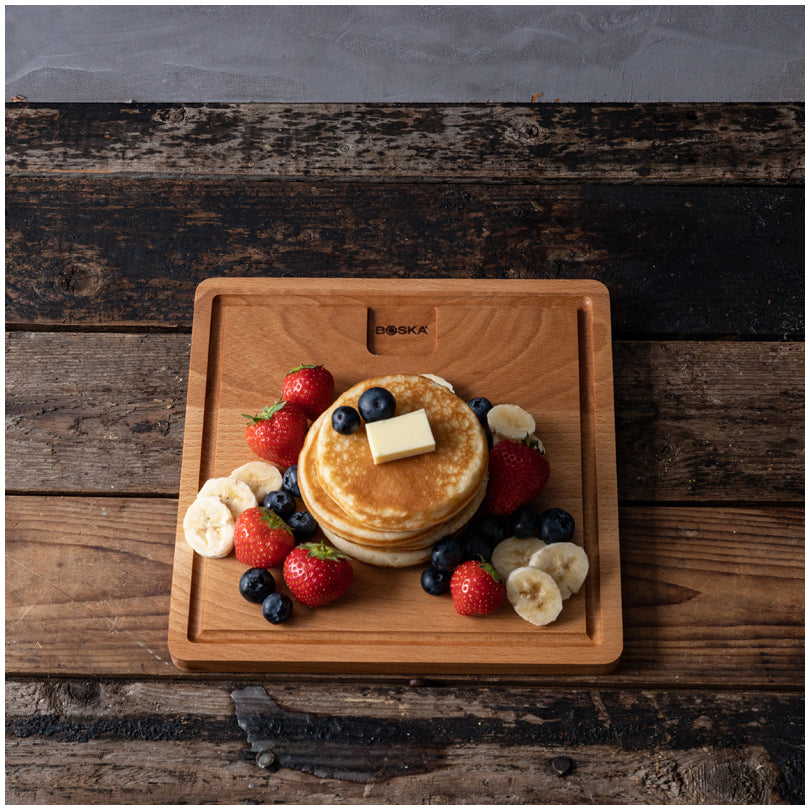 Tagliere da portata quadrato con scanalatura "Amigo" cm 23x23x1,5