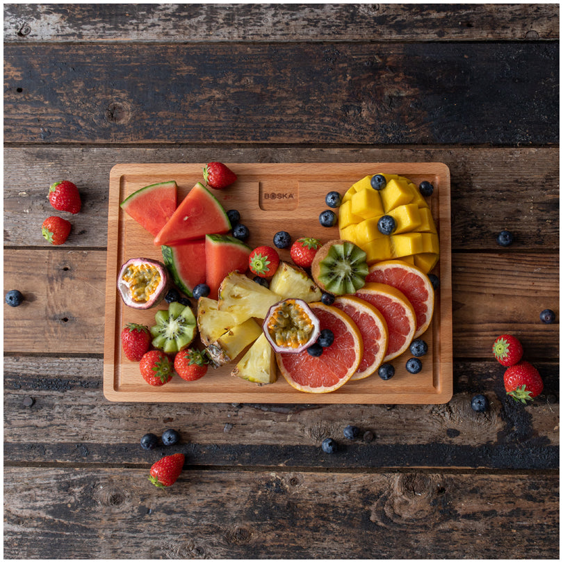 Tagliere da portata rettangolare con scanalatura "Amigo" cm 33x23,5x1,5