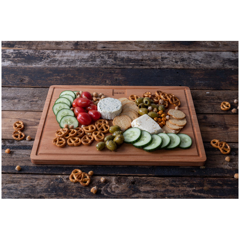 Tagliere da portata rettangolare con scanalatura "Amigo" cm 39x28,5x1,5