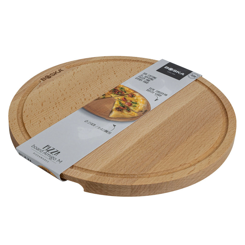 Tagliere per servire pizza tondo S "Amigo" cm Ø24x2