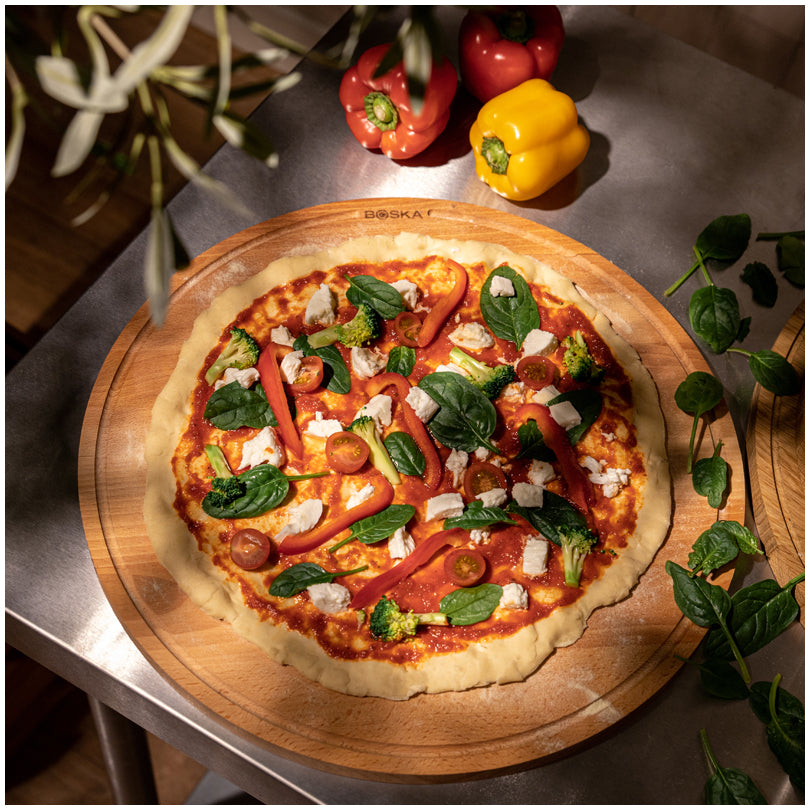 Tagliere per servire pizza tondo L "Amigo" cm Ø34x2