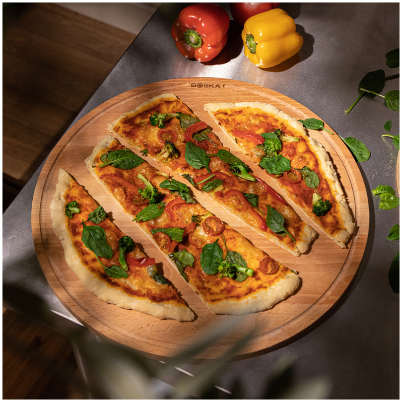 Tagliere per servire pizza tondo XL "Amigo" cm Ø44x1,5