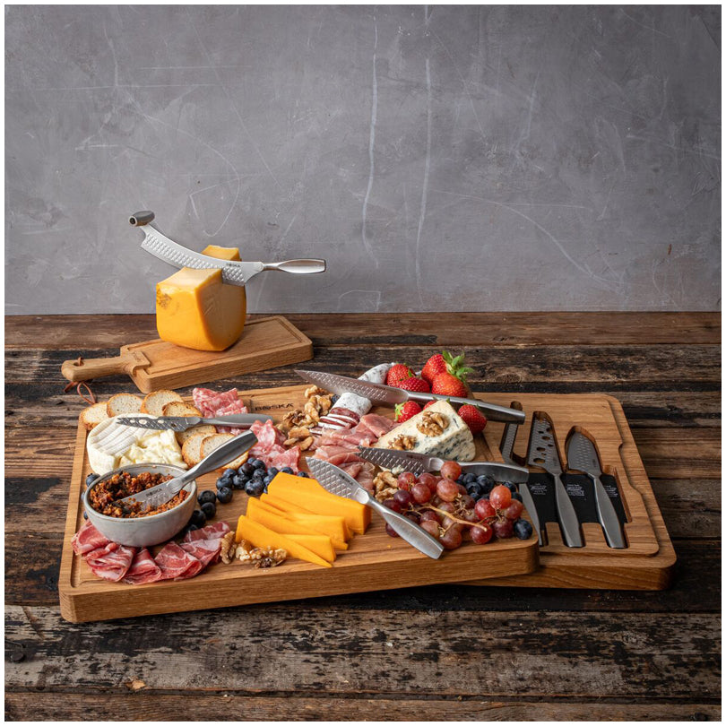 Set professionale formaggio tagliere + 9 coltelli "Monaco+" cm 35,8x13x5,5