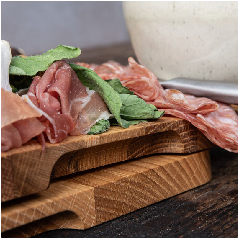 Set professionale formaggio tagliere + 9 coltelli "Monaco+" cm 35,8x13x5,5