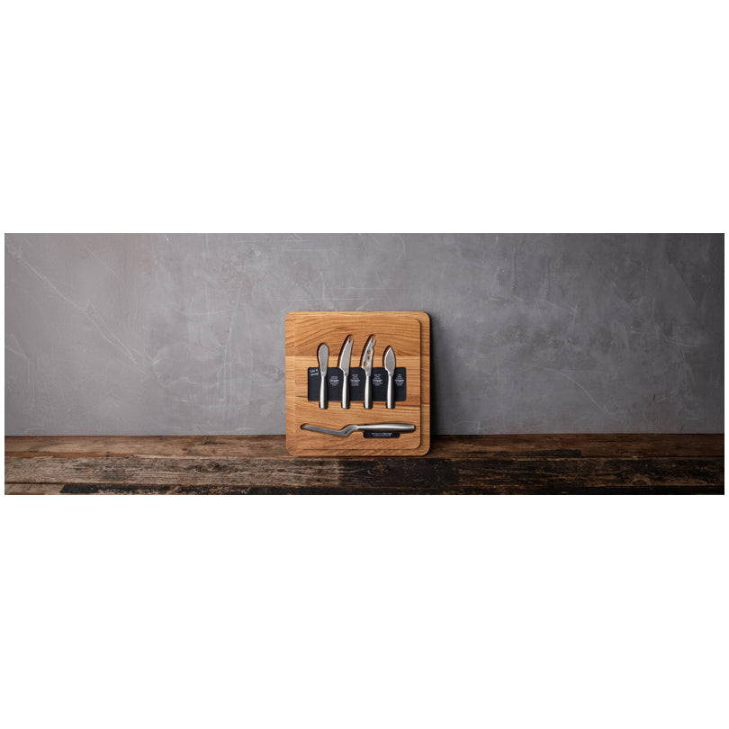 Tagliere doppio con 5 coltelli formaggioi "Copenhagen" cm 29x29x3