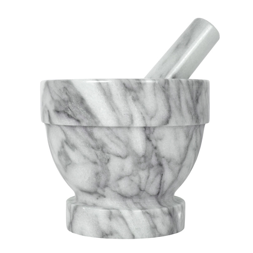 Mortaio marmo con pestello e piede cm 13,3x11,4