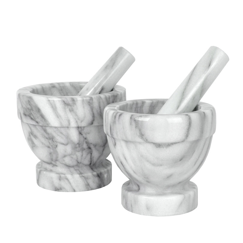 Mortaio marmo con pestello e piede cm 13,3x11,4