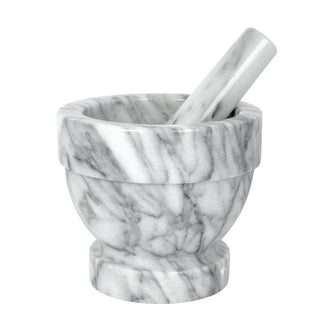 Mortaio marmo con pestello e piede cm 13,3x11,4