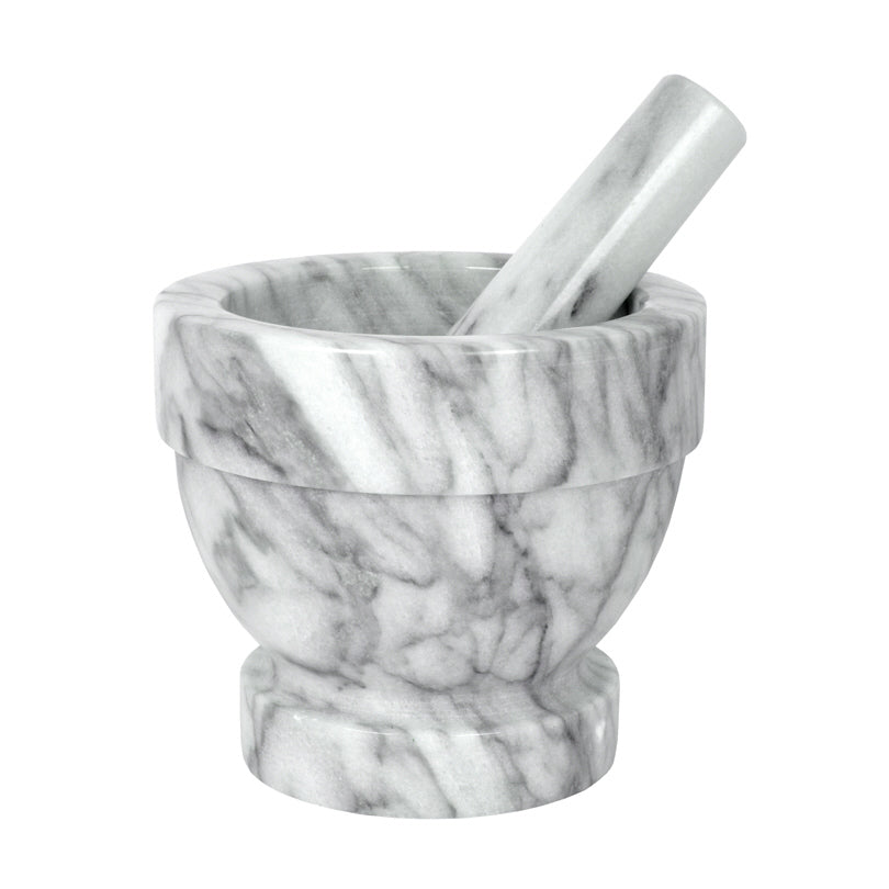 Mortaio marmo con pestello e piede cm 13,3x11,4