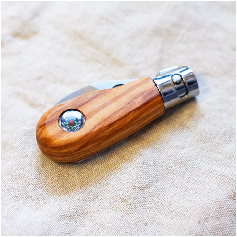 Coltello pieghevole per funghi con bussola cm 15