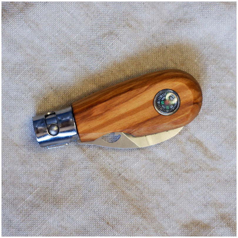 Coltello pieghevole per funghi con bussola cm 15