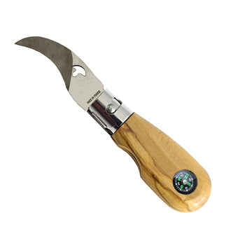 Coltello pieghevole per funghi con bussola cm 15
