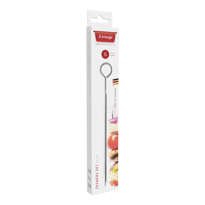 Spiedino BBQ con anello, confezione 6 pezzi cm 20