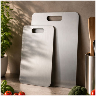 Tagliere rettangolare in acciaio inox (18/10) con finitura satinata cm 36x25x0,1