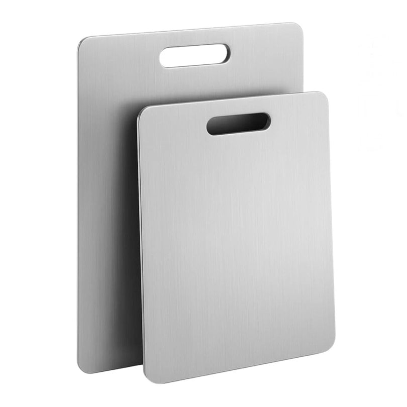 Tagliere rettangolare in acciaio inox (18/10) con finitura satinata cm 45x30x0,1