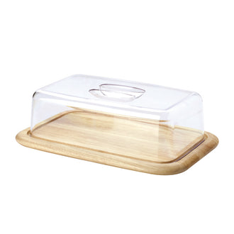 Campana formaggio rettangolare con tagliere L cm 38,5x25,5x11,5