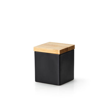 Recipiente quadrato con coperchio in legno S cl 80/cm 10,5x12,5