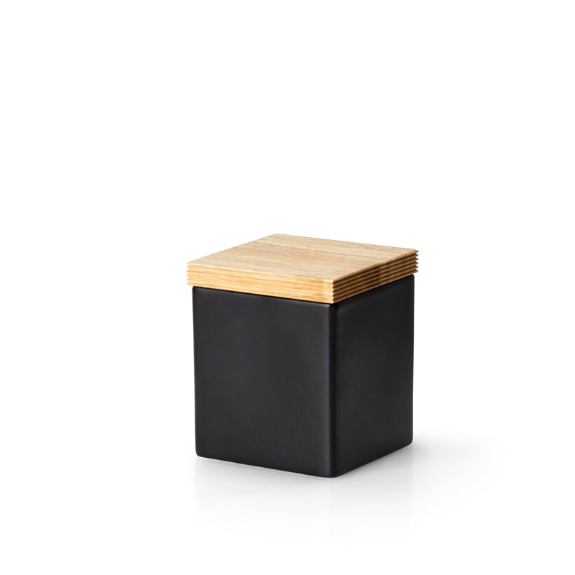 Recipiente quadrato con coperchio in legno S cl 80/cm 10,5x12,5