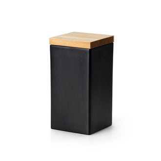 Recipiente quadrato con coperchio in legno L l 1,2/cm 10,x10x20,5
