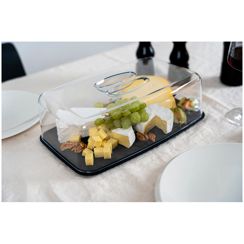 Campana formaggio rettangolare con piatto Duracore cm 34x21x11