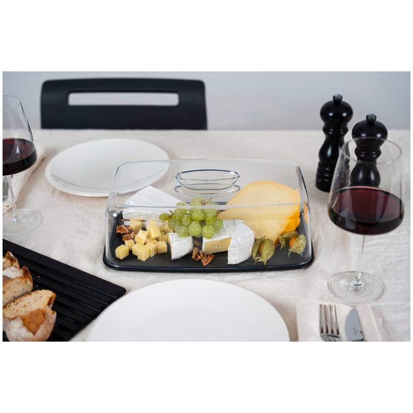 Campana formaggio rettangolare con piatto Duracore cm 34x21x11