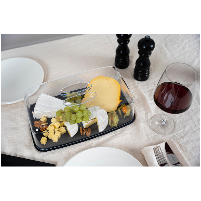 Campana formaggio rettangolare con piatto Duracore cm 34x21x11