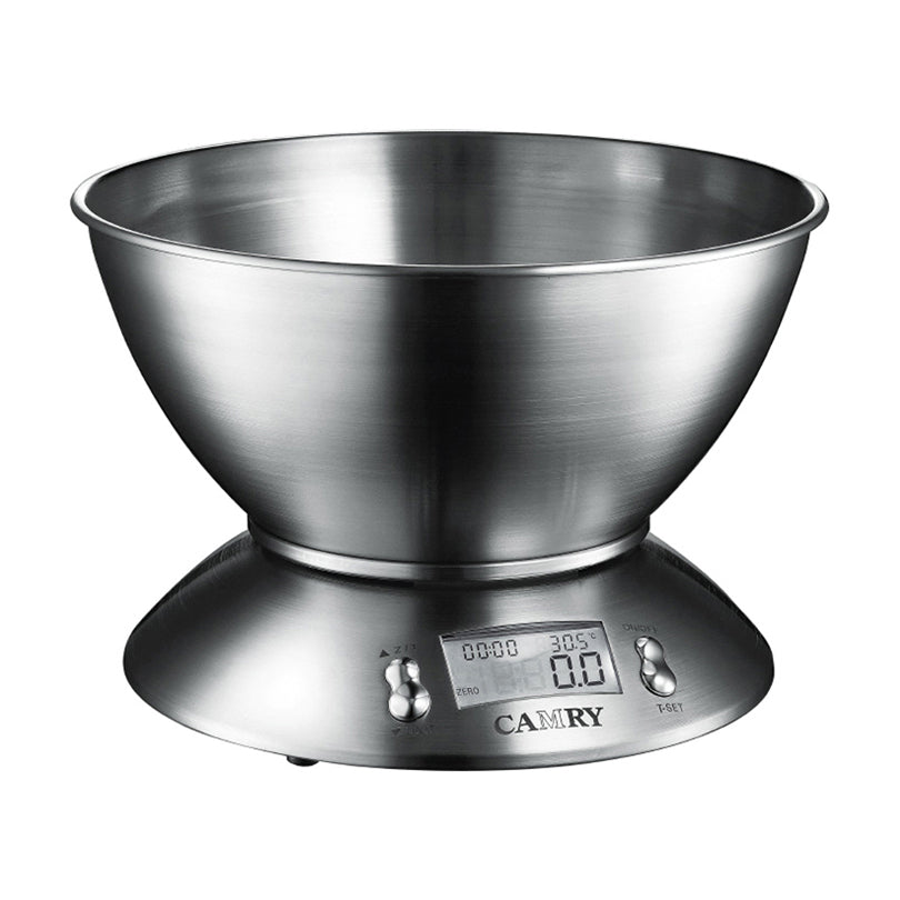 Bilancia cucina digitale "Satinata" con bastardella 1g/5kg cm Ø21,5x14,5/l 1,8